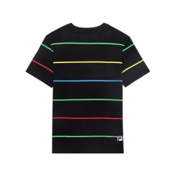 Fila Color Striped - Naisten Poolopaita - Mustat | FI-25491